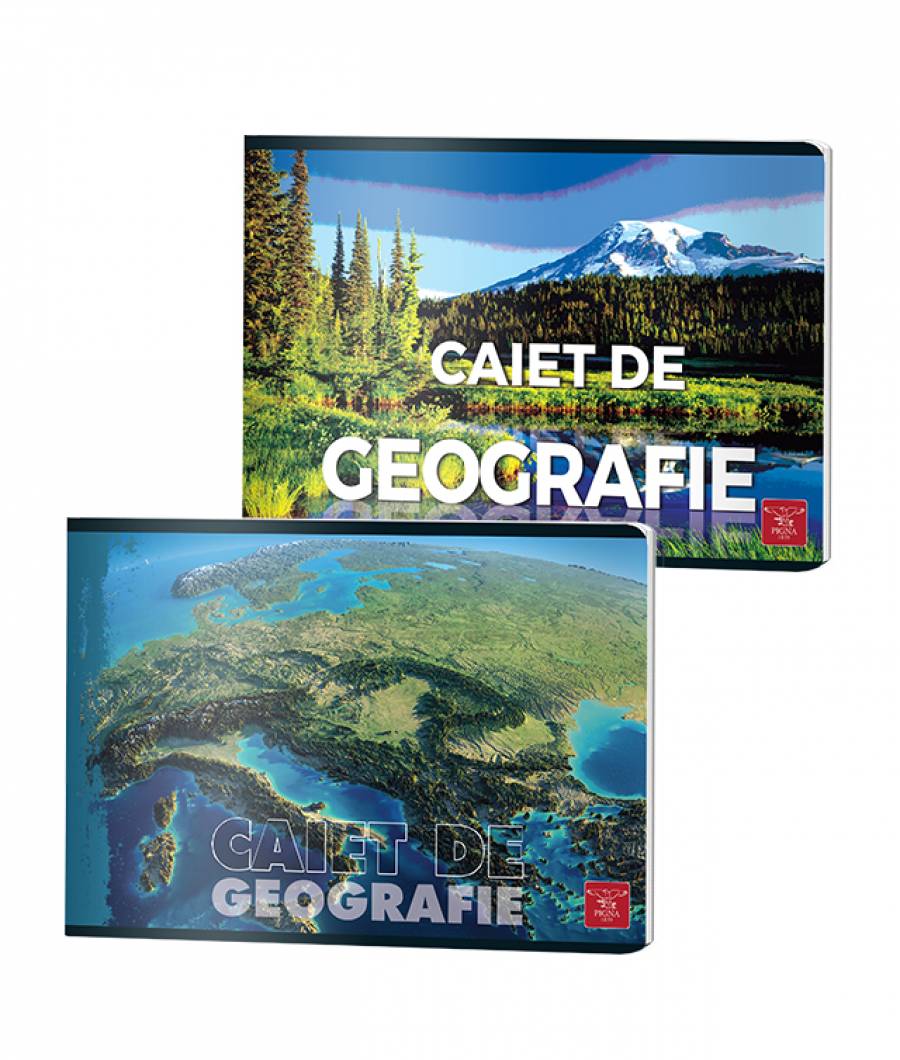 Caiet capsat  cu 24 file  geografie  PIGNA 70gr